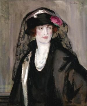Francis Campbell Boileau Cadell - Lady Lavery In Black